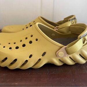 CROCS Yellow Clogs with Strap
